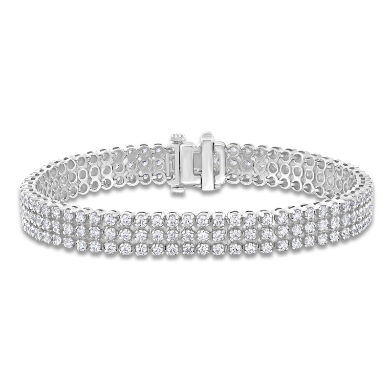 Main Image 1 of Diamond Three-Row Bracelet 6-1/3 ct tw 14K White Gold 7"