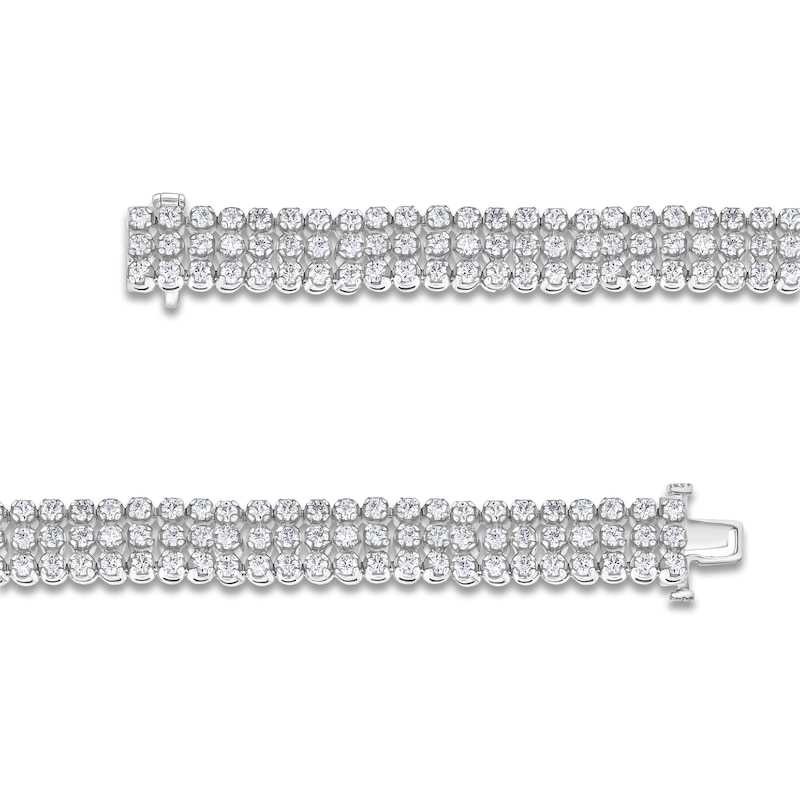 Main Image 2 of Diamond Three-Row Bracelet 6-1/3 ct tw 14K White Gold 7"