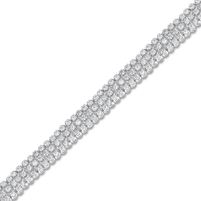 Main Image 3 of Diamond Three-Row Bracelet 6-1/3 ct tw 14K White Gold 7"