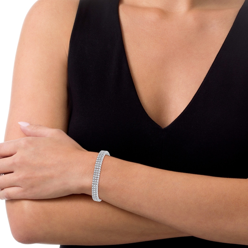 Main Image 4 of Diamond Three-Row Bracelet 6-1/3 ct tw 14K White Gold 7"