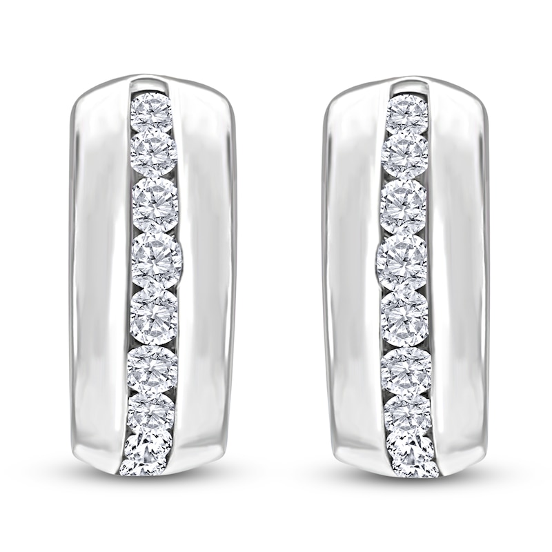 Main Image 1 of Brilliant Moments Diamond Hoop Earrings 1 ct tw 14K White Gold