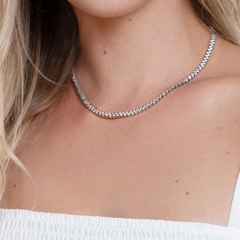 Main Image 4 of Diamond Riviera Necklace 8 ct tw 14K White Gold 16"