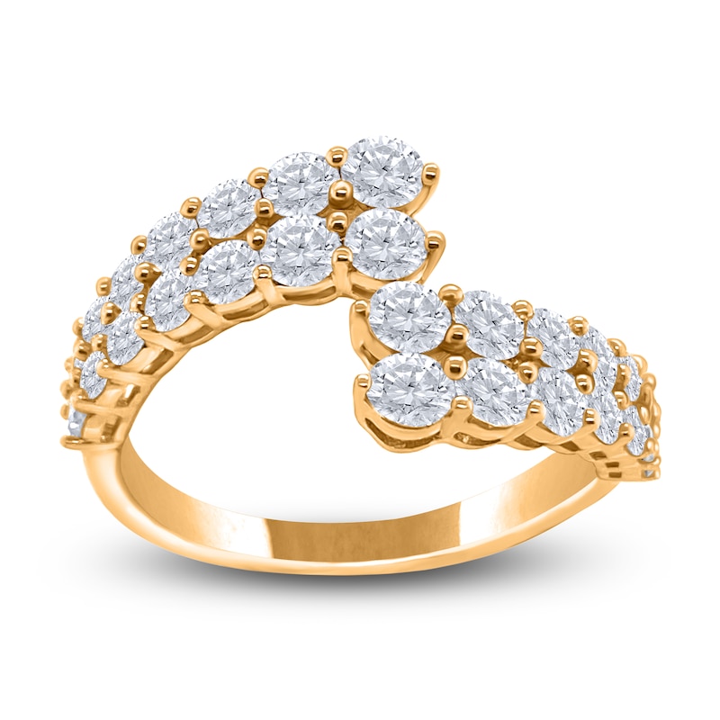 Main Image 2 of Diamond Two-Row Bypass Ring 1-5/8 ct tw 14K Yellow Gold