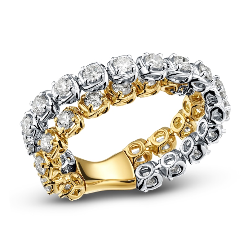 Main Image 1 of Matinee by A Link Diamond Abbracci Crossover Ring 1-3/4 ct tw 18K Two-Tone Gold