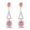 Thumbnail Image 2 of Kallati Pear & Oval-Cut Natural Pink Sapphire & Diamond Drop Earrings 3/8 ct tw 14K Yellow Gold