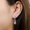 Thumbnail Image 3 of Kallati Pear & Oval-Cut Natural Pink Sapphire & Diamond Drop Earrings 3/8 ct tw 14K Yellow Gold