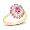 Thumbnail Image 1 of Kallati Oval-Cut Natural Pink Sapphire & Diamond Ring 1/6 ct tw 14K Yellow Gold