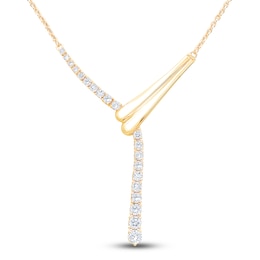 Brilliant Moments Diamond Y Necklace 1 ct tw 14K Yellow Gold 18"