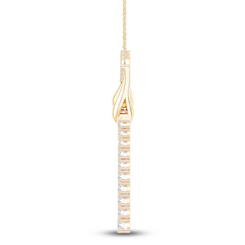 Main Image 2 of Brilliant Moments Diamond Y Necklace 1 ct tw 14K Yellow Gold 18"