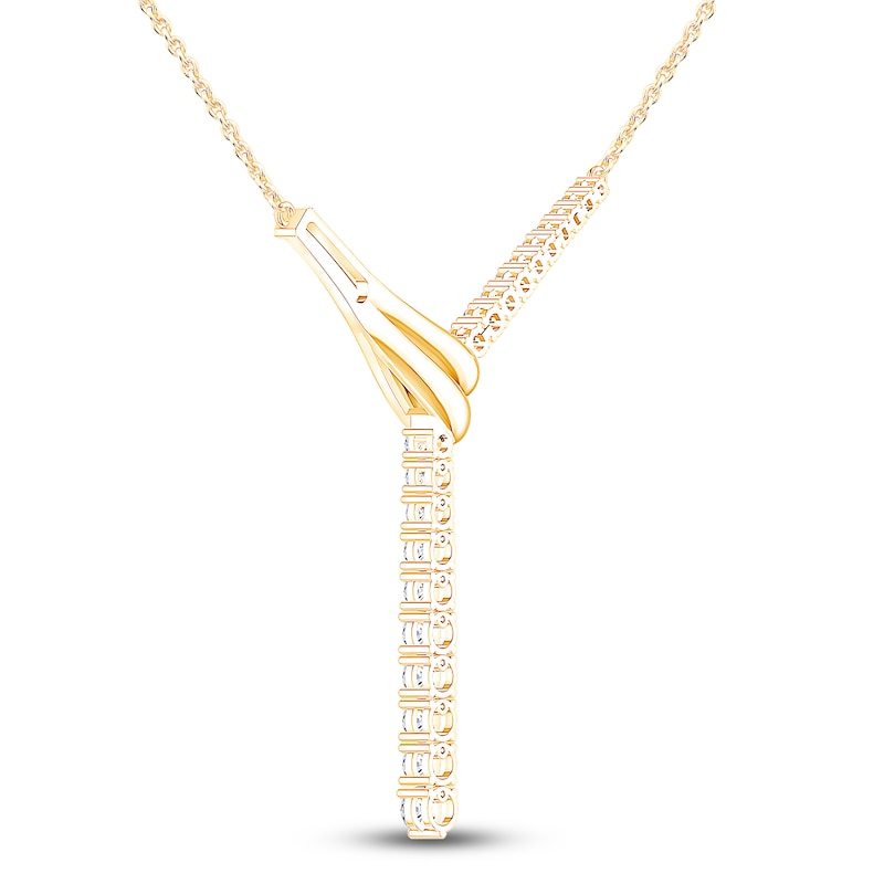 Main Image 4 of Brilliant Moments Diamond Y Necklace 1 ct tw 14K Yellow Gold 18"