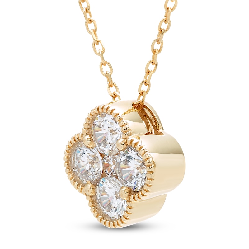 Main Image 2 of Diamond Clover Necklace 1 ct tw 10K Yellow Gold 18"