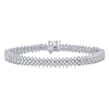 Thumbnail Image 1 of Diamond Staggered Three-Row Tennis Style Bracelet 5 ct tw 14K White Gold 7"
