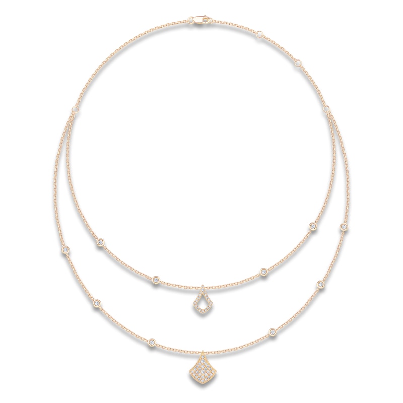 Main Image 1 of Diamond Layered Necklace 1 ct tw 14K Yellow Gold 18"