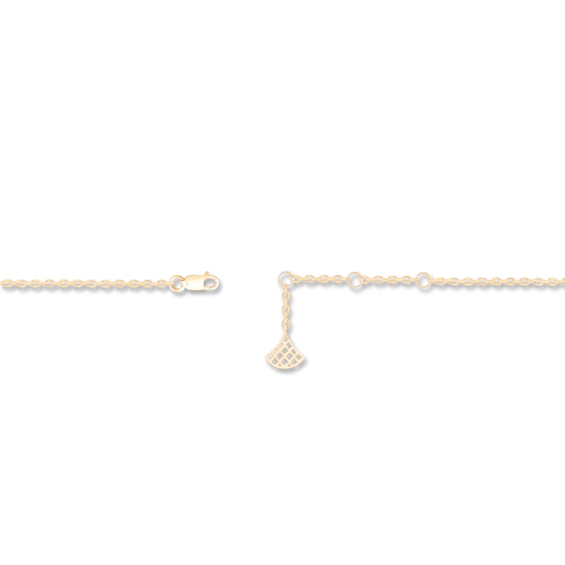 Main Image 2 of Multi-Diamond Shield Link Station Bracelet 3/4 ct tw 14K Yellow Gold 7.5"