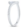 Thumbnail Image 2 of Baguette & Round-Cut Contour Ring 1/4 ct tw 14K White Gold