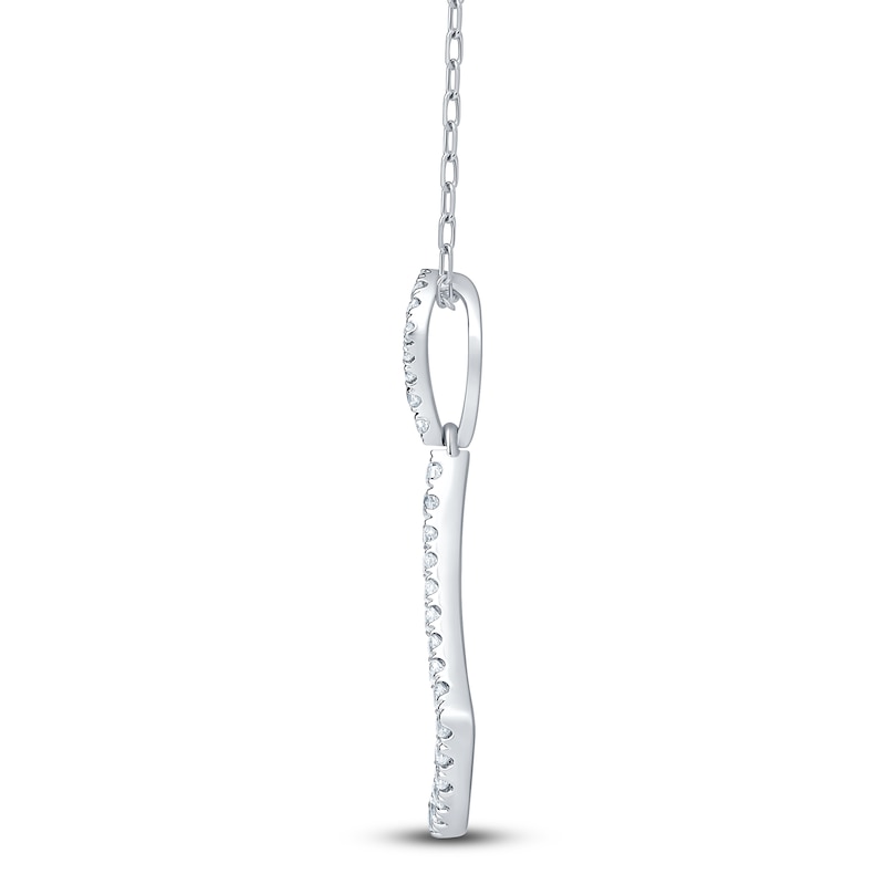 Main Image 2 of Diamond Shield Necklace 1/3 ct tw 14K White Gold 18"