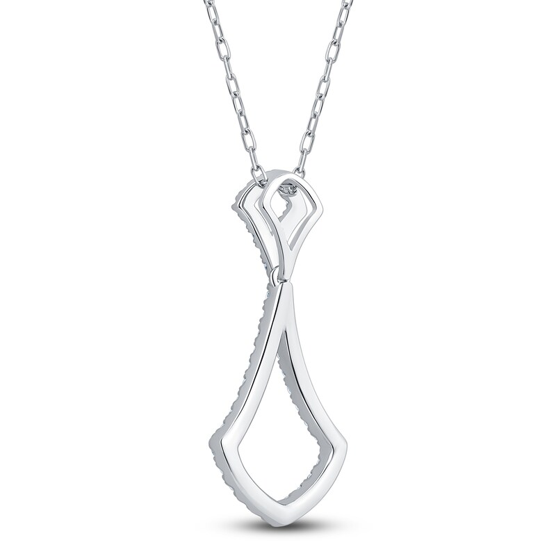 Main Image 4 of Diamond Shield Necklace 1/3 ct tw 14K White Gold 18"