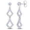 Thumbnail Image 2 of Diamond Double Shield-Shaped Drop Earrings 1/2 ct tw 14K White Gold