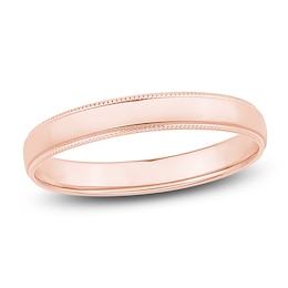 Milgrain Wedding Band 14K Rose Gold 3mm