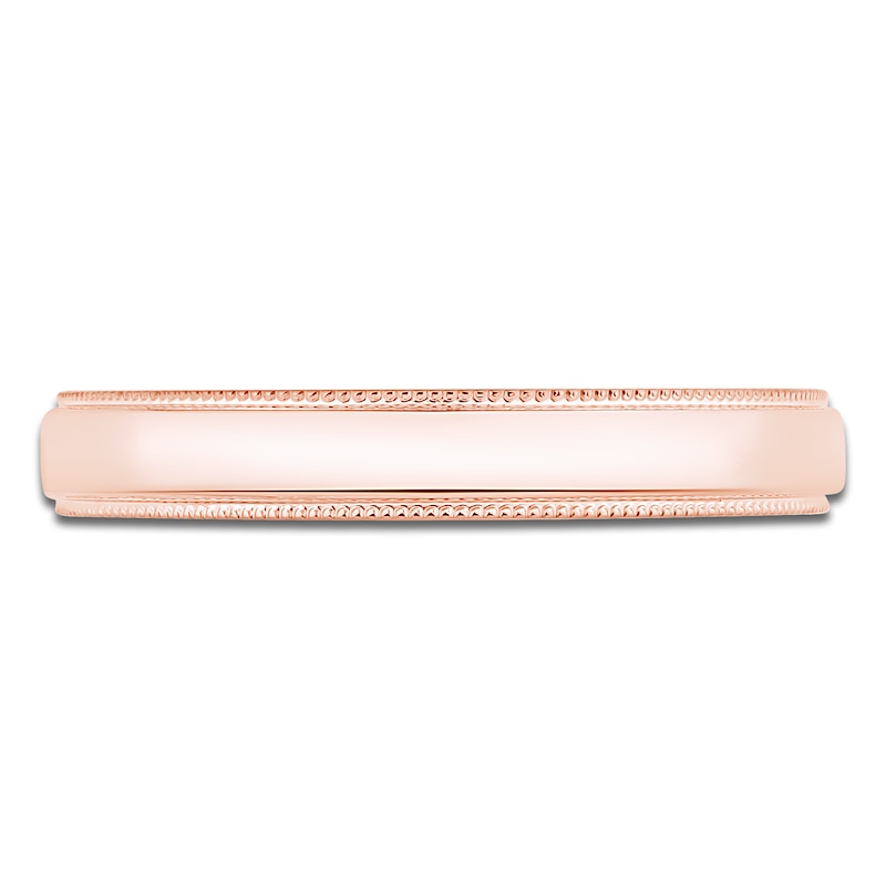 Main Image 3 of Milgrain Wedding Band 14K Rose Gold 3mm