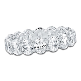 Certified Oval-Cut Diamond Eternity Band 4-1/2 - 5-3/8 ct tw 14K White Gold