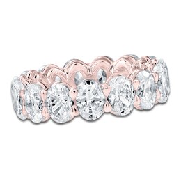 Certified Oval-Cut Diamond Eternity Band 6-3/4 - 8-1/6 ct tw 14K Rose Gold