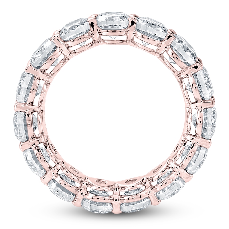 Main Image 2 of Certified Oval-Cut Diamond Eternity Band 6-3/4 - 8-1/6 ct tw 14K Rose Gold