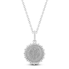 Thumbnail Image 1 of Diamond Zodiac Leo Medallion Necklace 1/3 ct tw Sterling Silver 18"