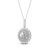 Thumbnail Image 2 of Diamond Zodiac Leo Medallion Necklace 1/3 ct tw Sterling Silver 18"