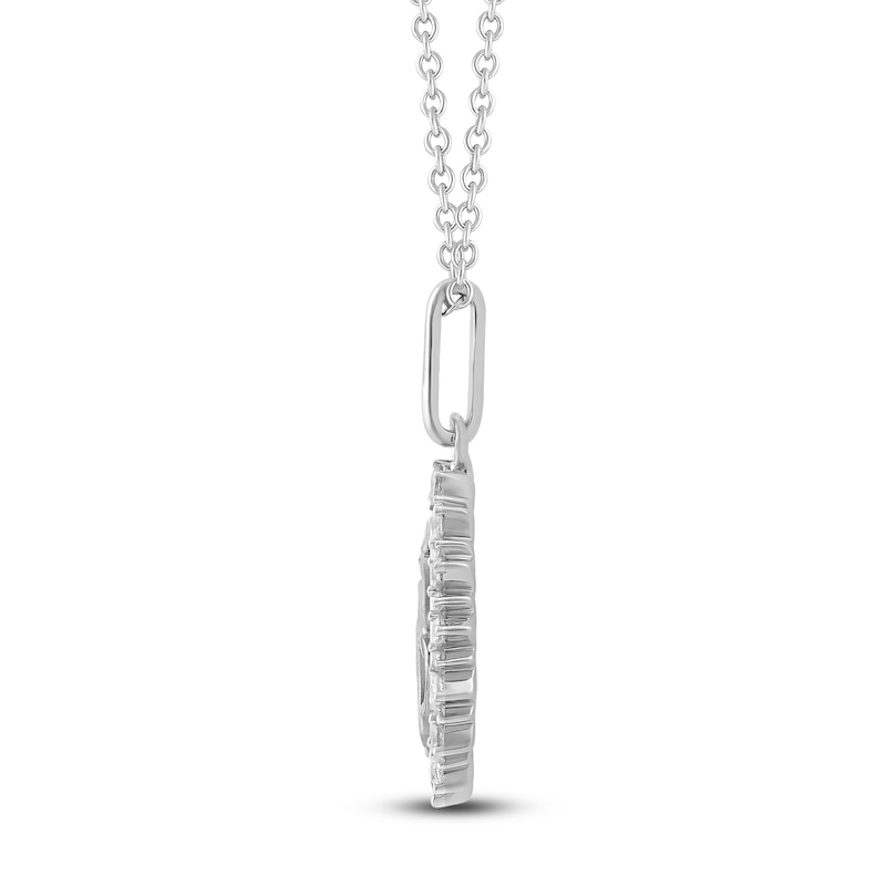 Main Image 3 of Diamond Zodiac Leo Medallion Necklace 1/3 ct tw Sterling Silver 18"