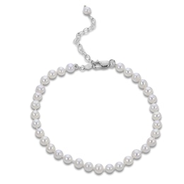 Cultured Pearl Bracelet Sterling Silver 7.5"
