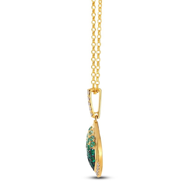 Main Image 2 of Le Vian Emerald Ombré Necklace 1/8 ct tw Diamonds 14K Honey Gold 19"