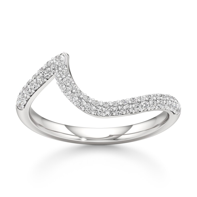 Main Image 1 of J'Lure Lab-Grown Diamond Contour Wedding Band 3/8 ct tw 18K White Gold