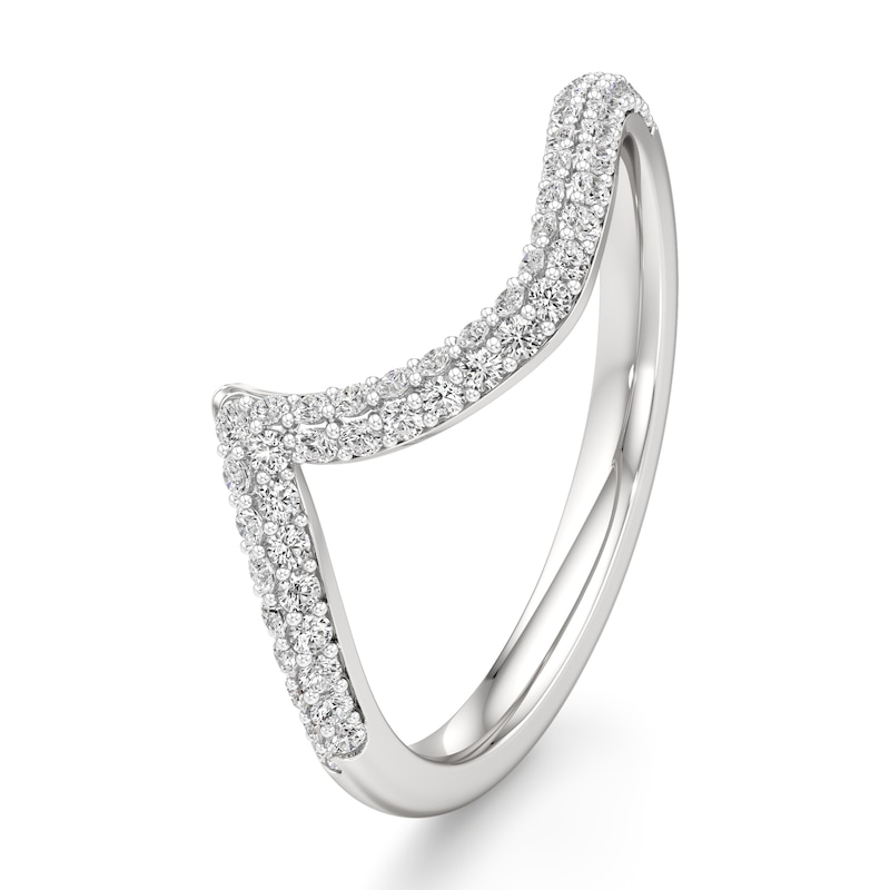 Main Image 4 of J'Lure Lab-Grown Diamond Contour Wedding Band 3/8 ct tw 18K White Gold