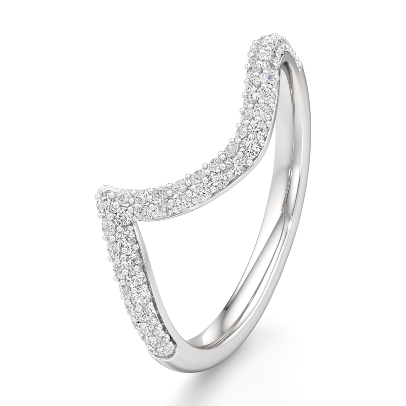 Main Image 4 of J'Lure Lab-Grown Diamond Contour Wedding Band 3/8 ct tw 18K White Gold