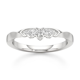 J'Lure Lab-Grown Diamond Scalloped Wedding Band 1/6 ct tw 18K White Gold