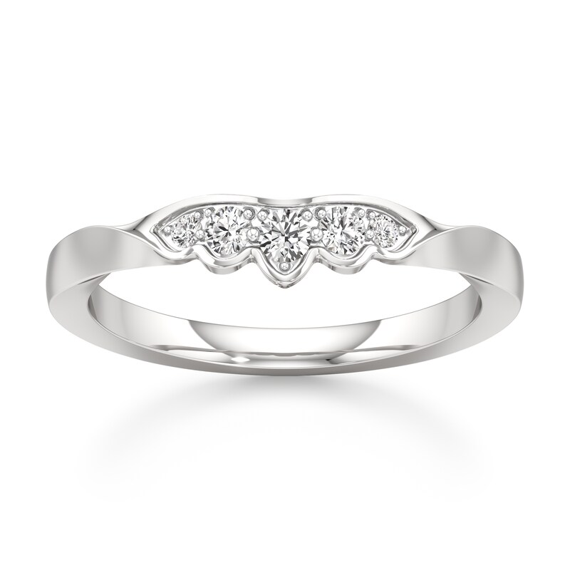 Main Image 1 of J'Lure Lab-Grown Diamond Scalloped Wedding Band 1/6 ct tw 18K White Gold
