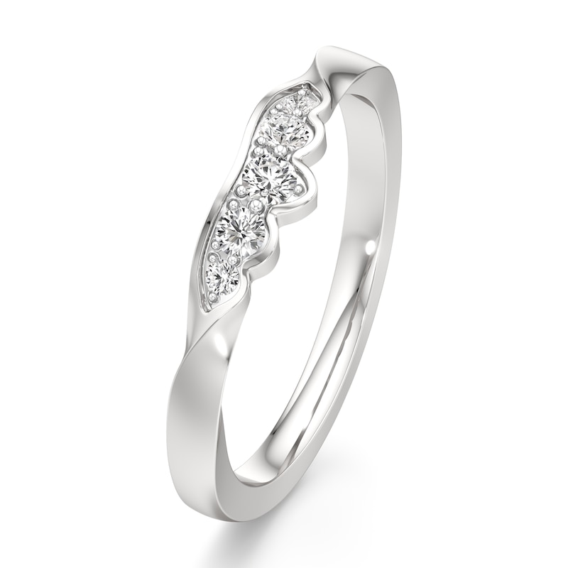 Main Image 4 of J'Lure Lab-Grown Diamond Scalloped Wedding Band 1/6 ct tw 18K White Gold
