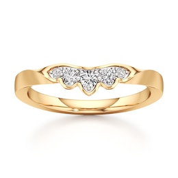 J'Lure Lab-Grown Diamond Scalloped Wedding Band 1/5 ct tw 18K Yellow Gold