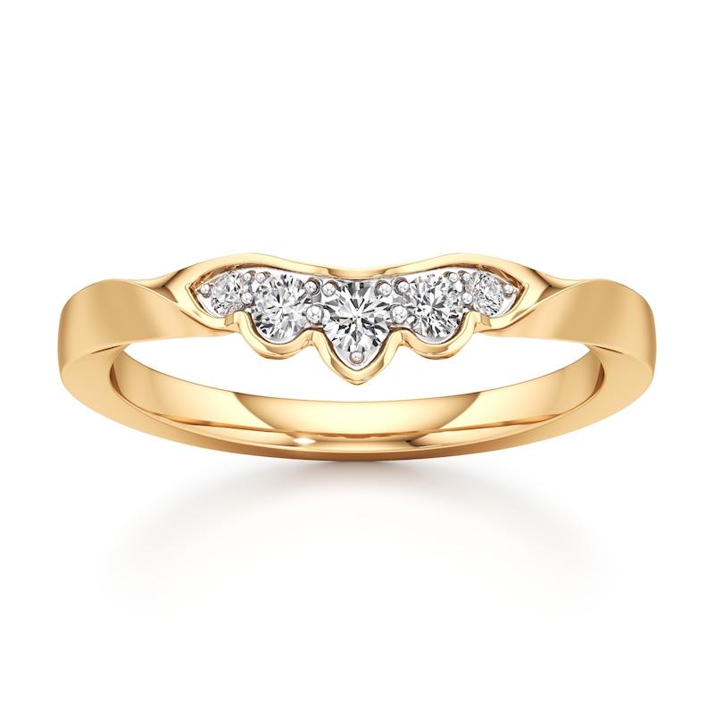 Main Image 1 of J'Lure Lab-Grown Diamond Scalloped Wedding Band 1/5 ct tw 18K Yellow Gold
