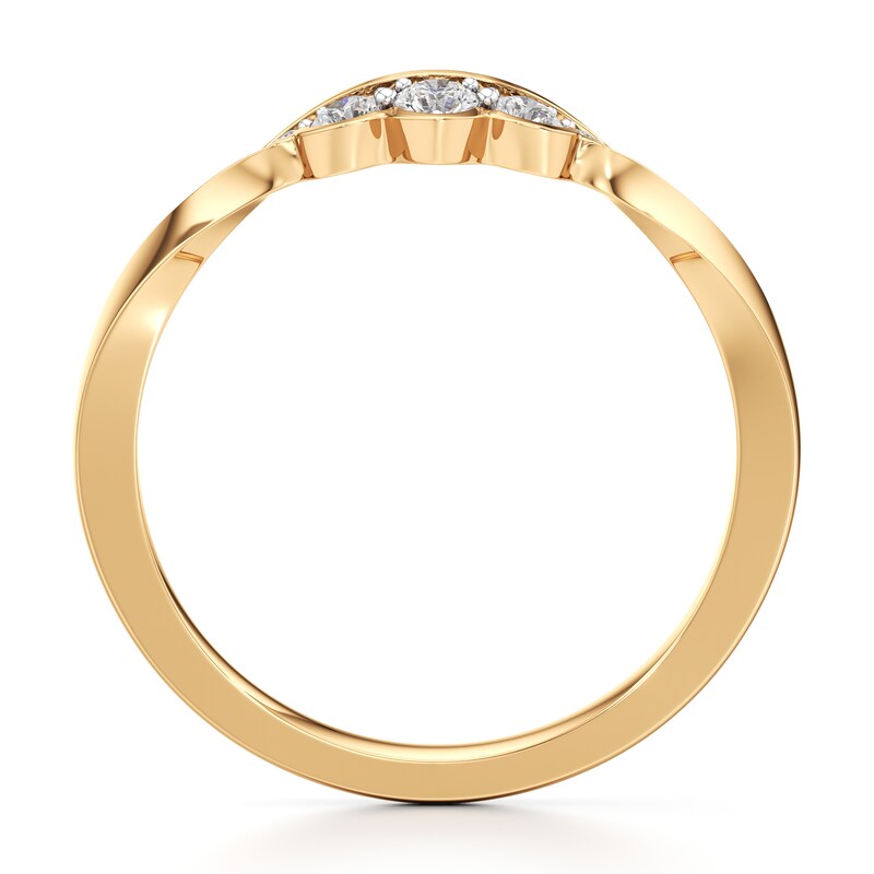 Main Image 2 of J'Lure Lab-Grown Diamond Scalloped Wedding Band 1/5 ct tw 18K Yellow Gold
