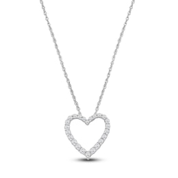 Lab-Grown Diamond Heart Outline Necklace 1/4 ct tw 14K White Gold 18"