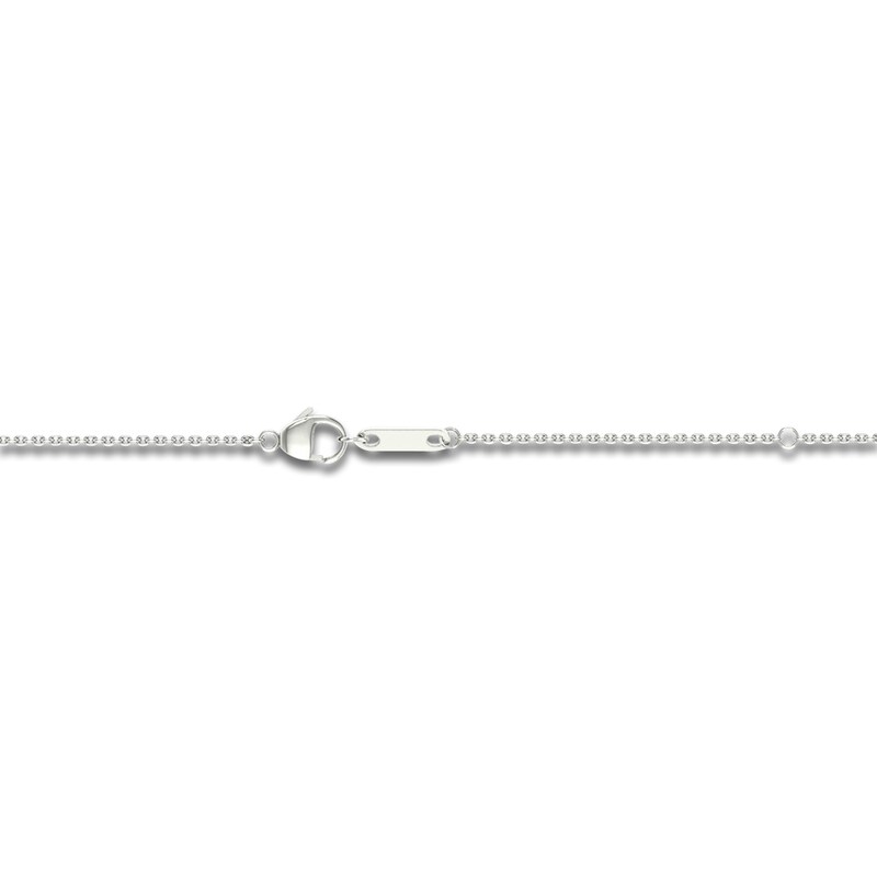 Main Image 5 of Oval-Cut Natural Emerald & Diamond Halo Necklace 1/5 ct tw 14K White Gold 18"