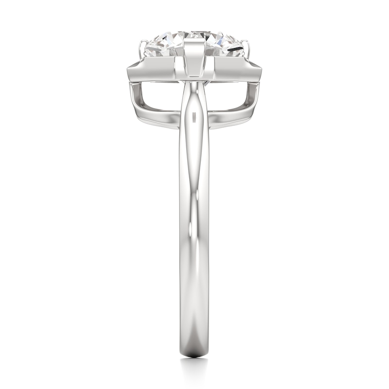 Main Image 3 of J'Lure Octagon Brilliant-Cut Lab-Grown Diamond Half-Halo Engagement Ring 2 ct tw 18K White Gold