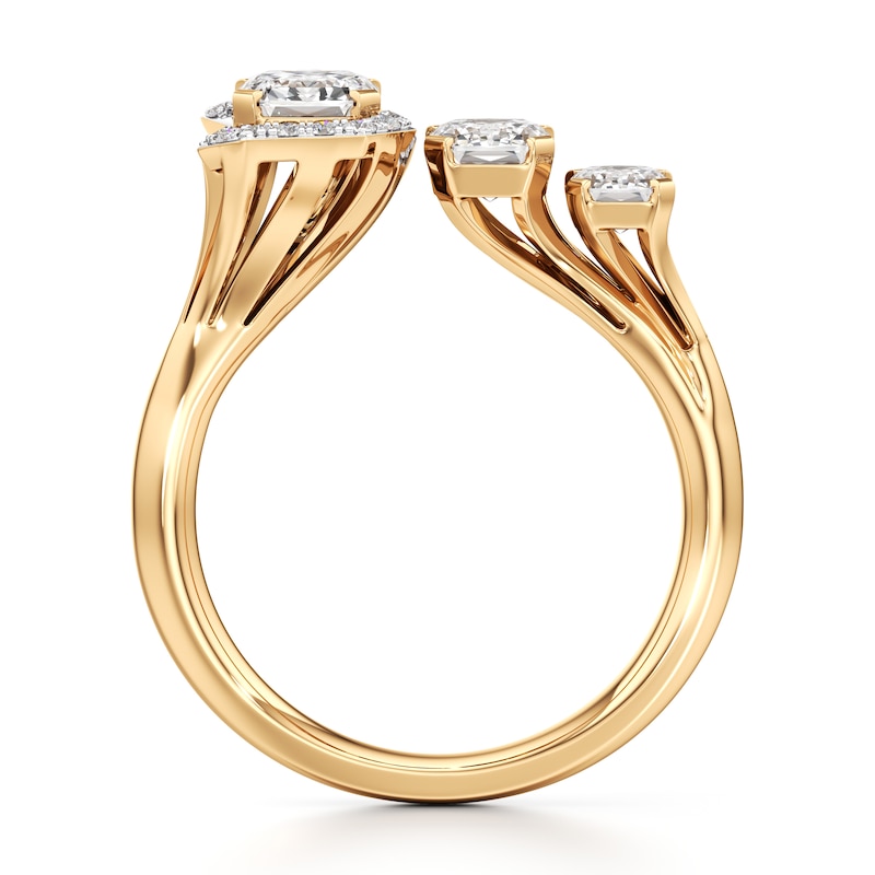 Main Image 2 of J'Lure Imperial-Emerald Step-Cut Lab-Grown Diamond Engagement Ring 2-1/6 ct tw 18K Yellow Gold