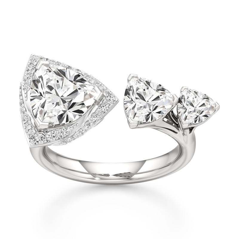 Main Image 1 of J'Lure Trillion Curved Brilliant-Cut Lab-Grown Diamond Engagement Ring 3-1/3 ct tw 18K White Gold