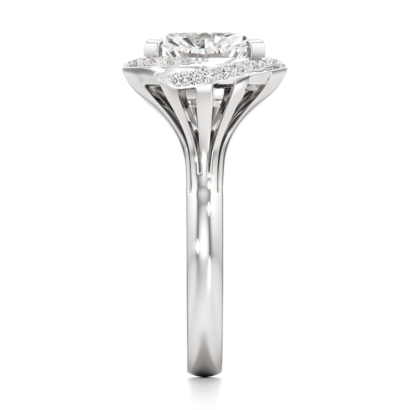 Main Image 3 of J'Lure Trillion Curved Brilliant-Cut Lab-Grown Diamond Engagement Ring 3-1/3 ct tw 18K White Gold