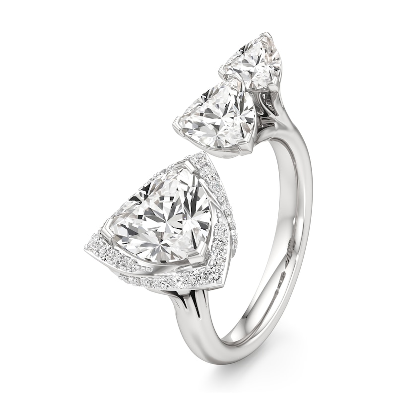 Main Image 4 of J'Lure Trillion Curved Brilliant-Cut Lab-Grown Diamond Engagement Ring 3-1/3 ct tw 18K White Gold