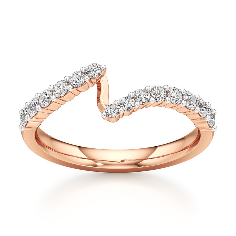 Main Image 1 of J'Lure Lab-Created Diamond Contour Wedding Band 3/8 ct tw 18K Rose Gold