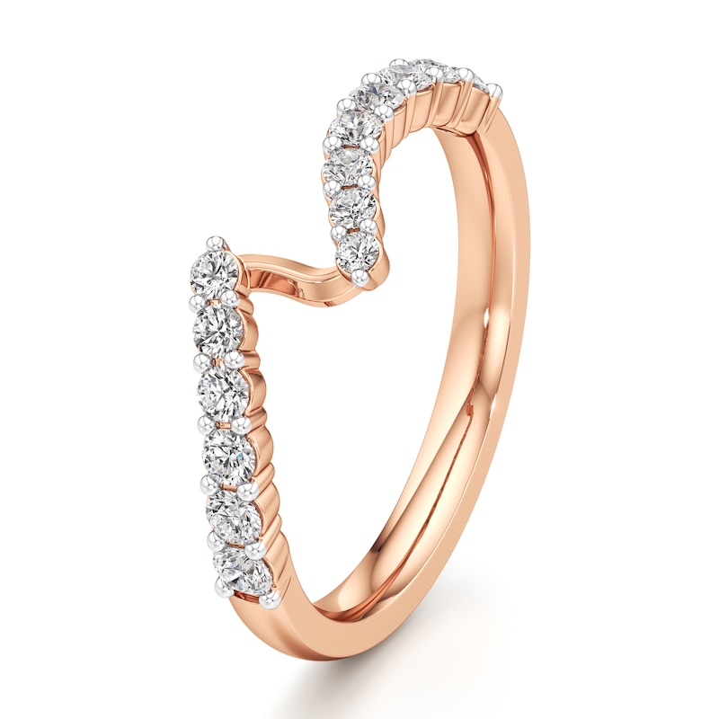 Main Image 4 of J'Lure Lab-Created Diamond Contour Wedding Band 3/8 ct tw 18K Rose Gold